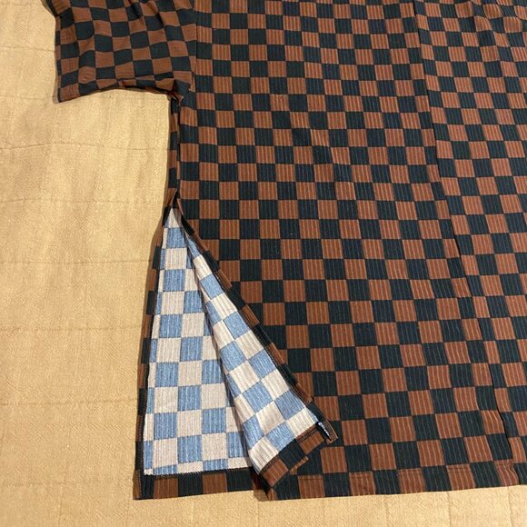 Dressed in Lala Lex Ribbed Checkerboard Top in Black + Mocha - Picture 3 of 3